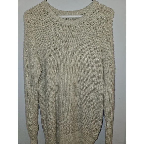 abercrombie & fitch ivory cream glitter shimmer sweater size xs/s - euc - Picture 5 of 12